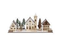 Karácsonyi LED-es dekorációs díszlet nyárfa fehér-natúr 2-féle változatban