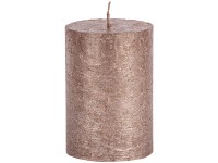 Rusztukus szatén törzsgyertya 100 mm magas púderrózsaszín színben