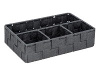 Wenko tárolókosár Adria kicsi polipropilén sötétszürke 26 cm x 6,5 cm x 17 cm Wenko tárolókosár Adria kicsi polipropilén sötétszürke 26 cm x 6,5 cm x 17 cm