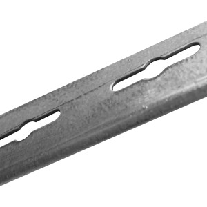 Horganyzott Arcansas szögprofil, egyenlő szárú, 15x15mm, kivágásokkal.