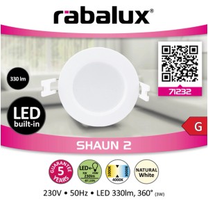 Fehér LED-es beépíthető lámpa. Ideális mennyezetekhez. Energiatakarékos és tartós.