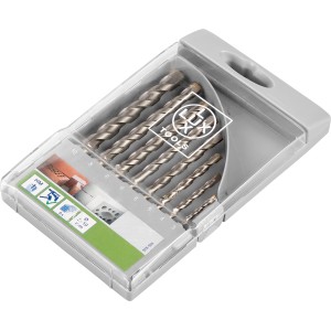 LUX Comfort 8 részes kőzetfúró készlet szürke műanyag tokban. Különböző méretű kőzetfúrók.