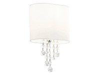 Searchlight Nina egyágú fali lámpa fehér szövet búrával és króm kivitelben