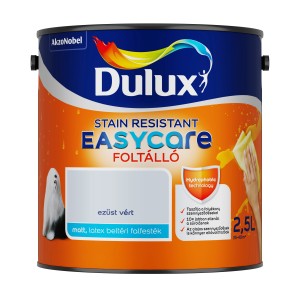 Dulux Easycare beltéri falfesték, ezüst vért, 2,5L, színes falakhoz.
