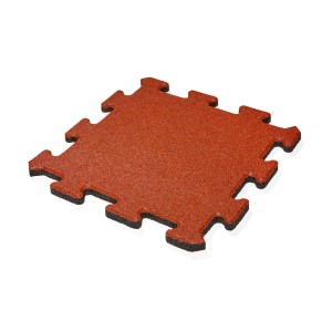 Piros t.b.t. térkő, puzzle alakú a rugalmas kültéri felületek kialakításához.