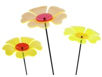 Világító leszúrható kerti dekoráció mákvirág 95 cm