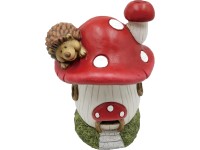 Gombaház lámpás sündisznóval magnéziumból 34 cm x 24 cm x 24 cm piros/fehér