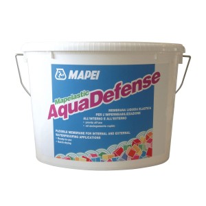 Vödör Mapelastic AquaDefense, használatra kész, gyorsan száradó, rugalmas vízszigetelő membrán bel- és kültéri használatra.