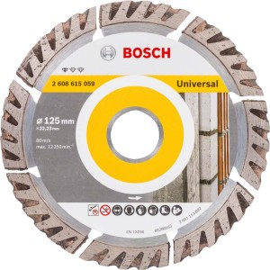 Bosch Standard Universal gyémánt vágótárcsa, 125 mm átmérő sarokcsiszolókhoz.