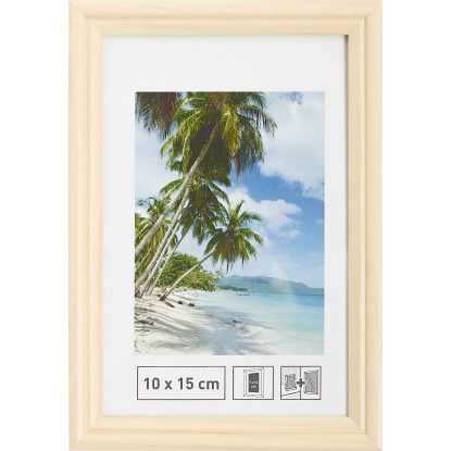 Fa képkeret  fehér  bordázott  10 cm x 15 cm