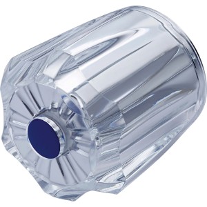 Átlátszó akril csapfogantyú (26 mm) kék hidegvíz jelölővel.
