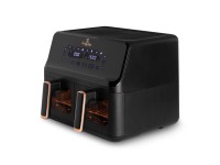 Dupla forró levegős fritőz 4,1+4,1 l átlátszó ablakokkal fekete- rose gold Dupla forró levegős fritőz 4,1+4,1 l átlátszó ablakokkal fekete- rose gold