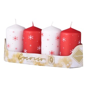 Emocio adventi hengergyertya 4 db 50 mm x 90 mm hópehely mintás