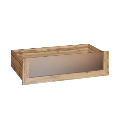 Wotan tölgy színű fiók üveg előlappal 25 cm magas 100 cm x 58 cm-es szekrényhez