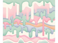 Komar fátyoltapéta Melt 300 cm x 250 cm pasztellrózsaszín