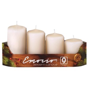 Emocio adventi gyertya fokozatos 40 mm 4 db fehér