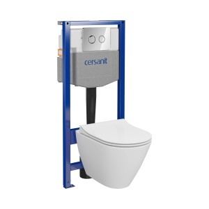Modern fali WC szett kék kerettel és fehér kerámiával a t.b.t.-től.