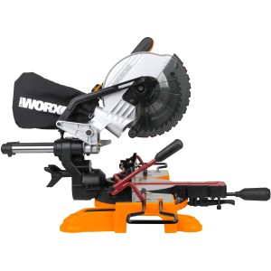 Worx WX845.9 húzható gérvágó fűrész akku nélkül. Fűrész lézeres vezetővel és porzsákkal.
