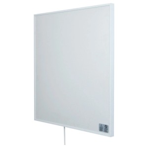 e2 elektro Infravörös fűtőtest Infrae² Mini, 350 W, fehér fűtőpanel falra vagy padlóra szereléshez.