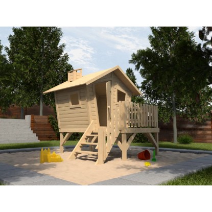 Tabaluga Lotti játszóház lépcsővel és terasszal
