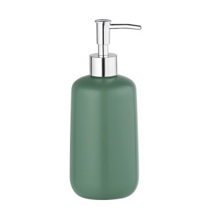 Allstar Olinda zöld kerámia szappanadagoló, 500 ml, ezüst pumpafejjel.
