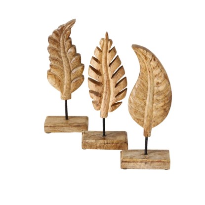 Boltze Home levél dekor figura 3-féle változatban Natúr