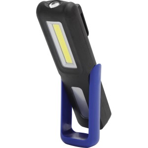 Fekete Work-Line COB-LED munkalámpa kék állvánnyal. Zseblámpa műhelybe és építkezésre.