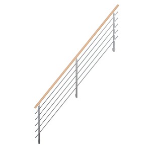 StarWood design korlát bükkfa kapaszkodóval és rozsdamentes acél betétekkel.