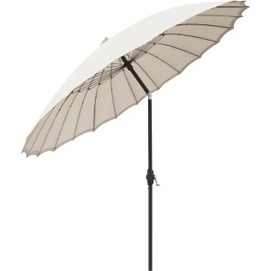 Fehér Limon napernyő Ø 270 cm kurblival, ideális kertbe és teraszra.