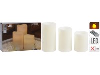 LED gyertyák 3 részes távirányítóval 10 cm x 12,5 cm x 15 cm LED gyertyák 3 részes távirányítóval 10 cm x 12,5 cm x 15 cm
