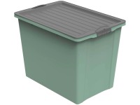 Rotho Compact A3 egymásba rakható tárolórekeszek görgőkkel 70 l zöld
