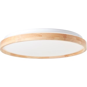 Brilliant LED mennyezeti lámpa Alson, 48 cm, fa/fehér, távirányítóval dimmelhető.