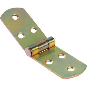 Sárga horganyzott francia láda pánt, 120x30 mm, rugalmas kötésekhez.