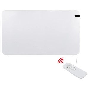 Fehér E2 Elektro Infrae² Alea M 480 W elektromos fűtőpanel távirányítóval.