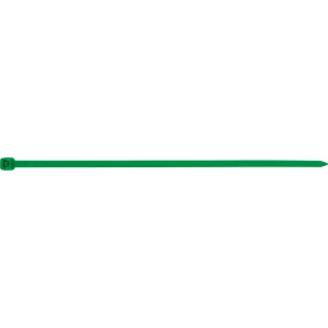 Zöld kábelkötegelő, 150 mm, 100 darab, kábelek és vezetékek kötegeléséhez.