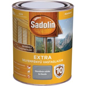 Sadolin favédő lazúr, skandináv szürke, kültéri használatra. Fafesték fém vödörben.