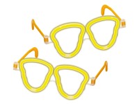 Világító rudas szemüveg koponya 2 db sárga