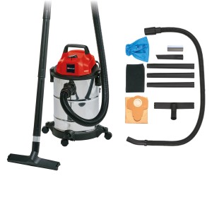 Einhell TC-VC 1820 S nedves-száraz porszívó tartozékokkal, 20 l rozsdamentes acél tartály.