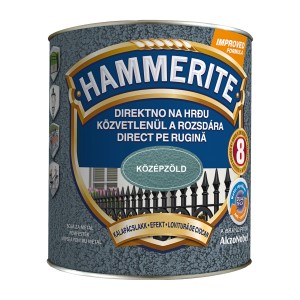 Hammerite rozsdavédő festék, középzöld, fémre, doboz.