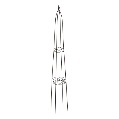 Obeliszk formájú futtatórács 120 cm fekete négyszögletes