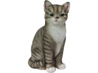 Dekor ülő macska figura 14 cm x 10 cm x 20 cm szürke Dekor ülő macska figura 14 cm x 10 cm x 20 cm szürke