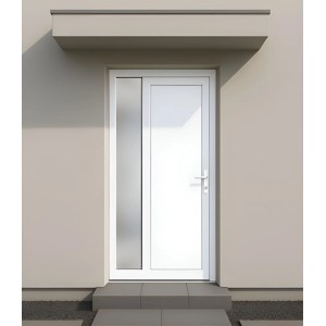 Fehér K511 műanyag mellékbejárati ajtó matt oldalelemmel, jobbos nyitás. Robusztus, hőszigetelt ajtó.