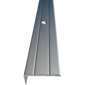 Ezüst lépcsőélvédő profil, 25x10mm, 1000mm, alumínium, laminált és parkettához.