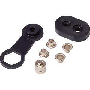 Szett 100 szürke fűzőlyuk (4x7,5mm) felhelyező szerszámmal.