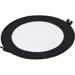 Fekete LED süllyesztett lámpa, kerek forma.