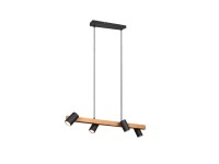 TRIO Marley Függeszték 4xGu10 Színe Fa/fekete 80 cm x 150 cm x 20 cm