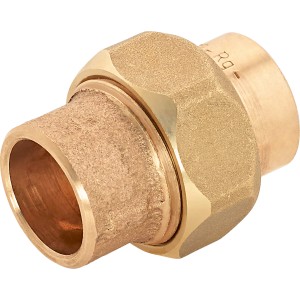 Vörösréz forrasztó csatlakozó, Ø 18 mm, rézcsövekhez, oldható csőcsatlakozás.