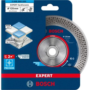 Bosch Expert gyémánt vágótárcsa kemény kerámiához, 125 mm átmérő. Sarokcsiszoló tartozék.