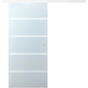 Viento szatén üveg tolóajtó alumínium fogantyúval és sínrendszerrel, 206x93,5x0,8 cm.