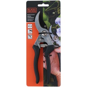 BLACK+DECKER Bypass metszőolló, 21.5cm, precíz vágásokhoz a kertben.
